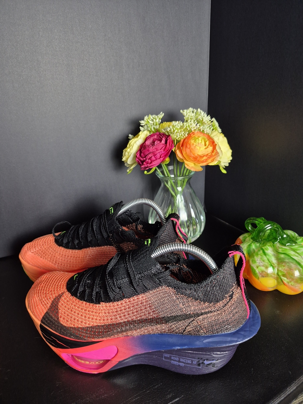 Nike Women’s. Air Zoom ! Black and Orange Running Shoes. Size 9